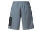 Short de sport bleu avec une poche noire.