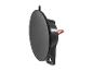 Ventouse ronde noire avec levier rouge.