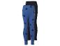 Deux leggings pour enfants: un bleu à cœurs et un bleu marine uni.