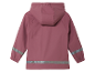Veste imperméable rose pour fille avec détails réfléchissants.