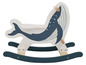 Un rocking-horse en bois en forme de baleine