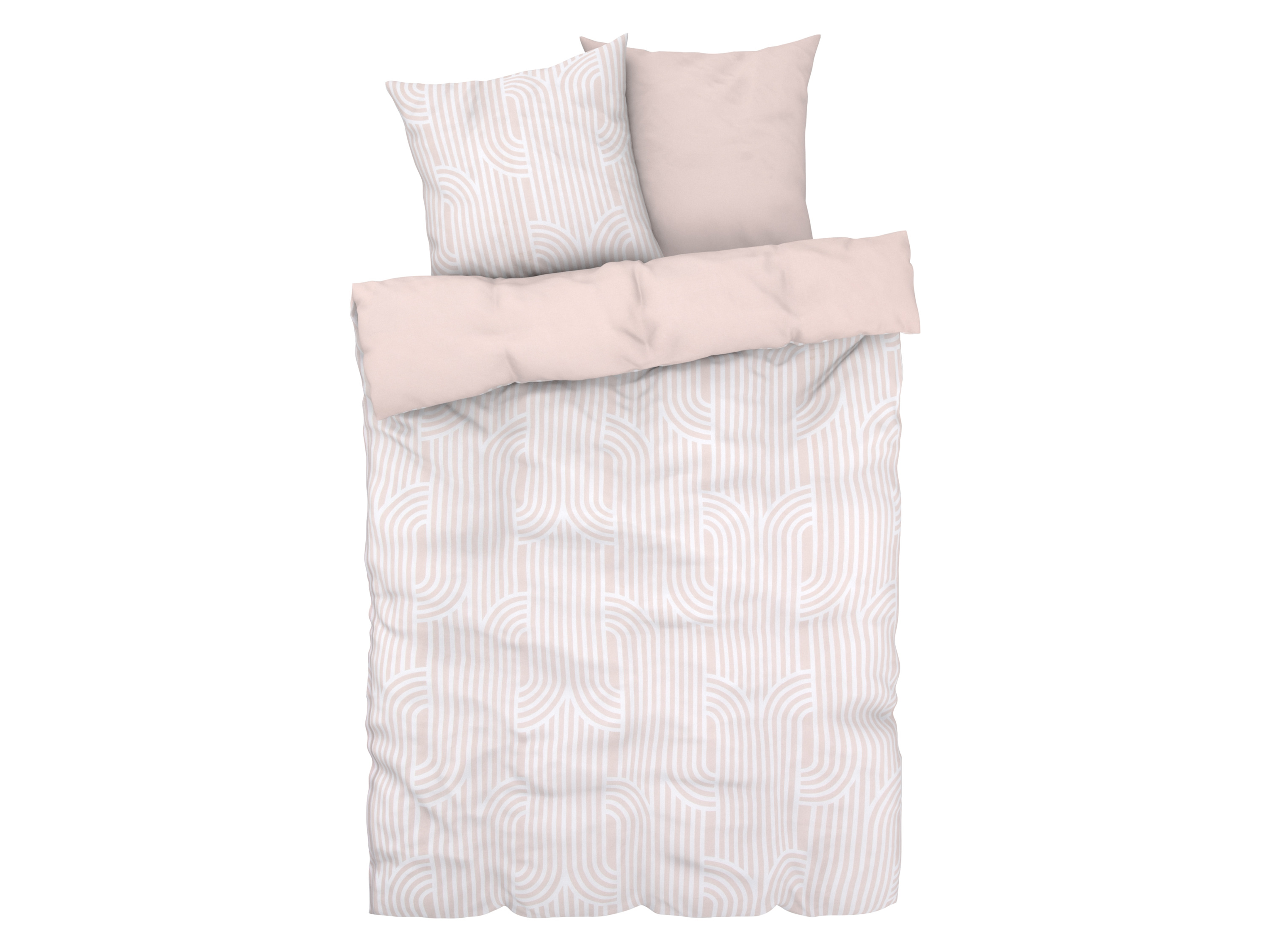 LIVARNO home Parure de lit double face en percale, 240 x 220 cm (rose)