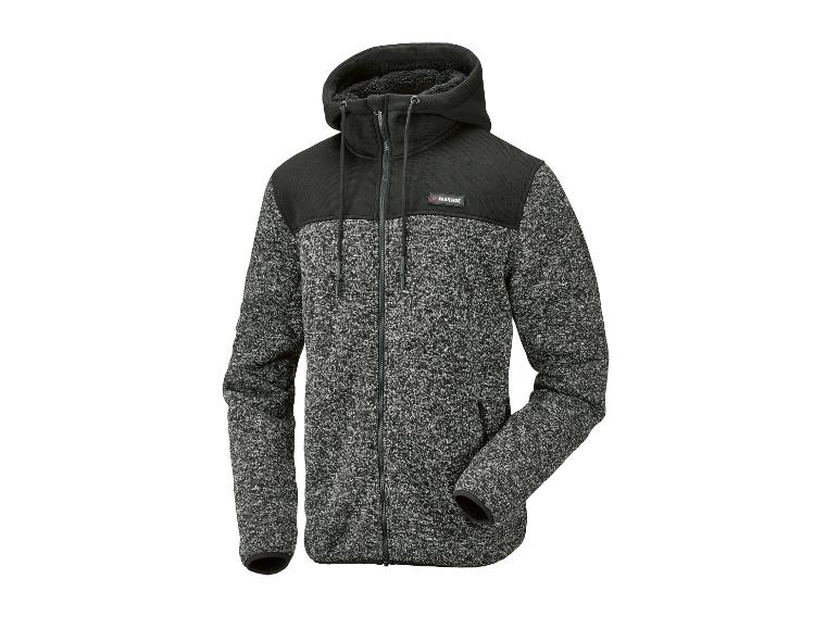 Un sweat à capuche gris à fermeture éclair de la marque Parkside.