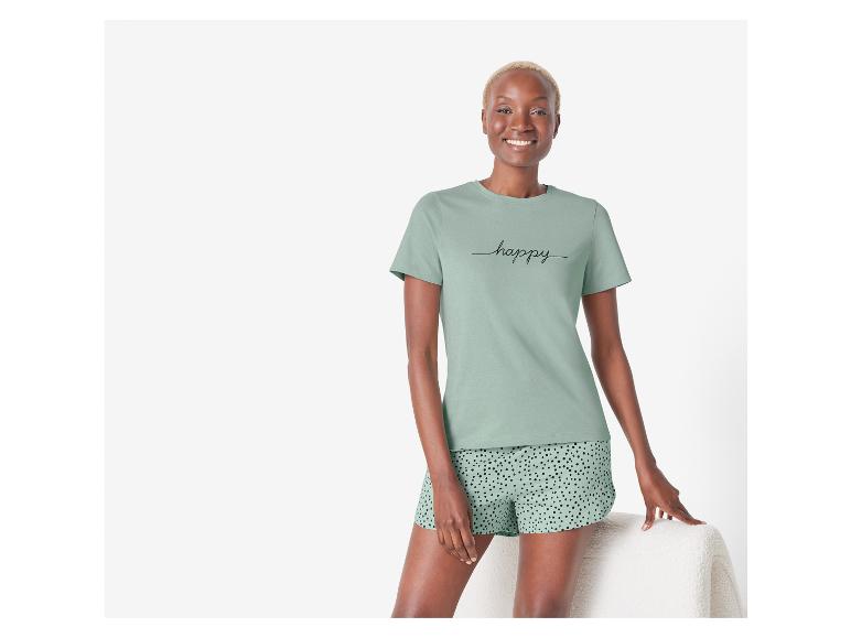 Pyjama court vert clair avec t-shirt "happy".