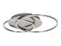 Un luminaire LED de plafond au design moderne en finition argent.