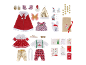 Calendrier de l'Avent pour poupée avec vêtements et accessoires de Noël.