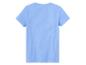 Un t-shirt bleu clair à manches courtes et à côtes.