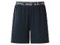 Short de pyjama bleu foncé avec taille élastique et texte 'ATHL. DPMT'.