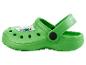 Sandales vertes pour enfants avec le logo 'Mine'.