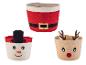 Paniers décoratifs de Noël LIVARNO® aux motifs de Père Noël, bonhomme de neige et renne.