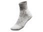 Une chaussette grise avec un motif de vélo de montagne.