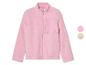 Une veste en polaire rose avec une fermeture éclair.