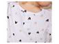 Robe bébé à motifs cœurs, tons beige et noir.