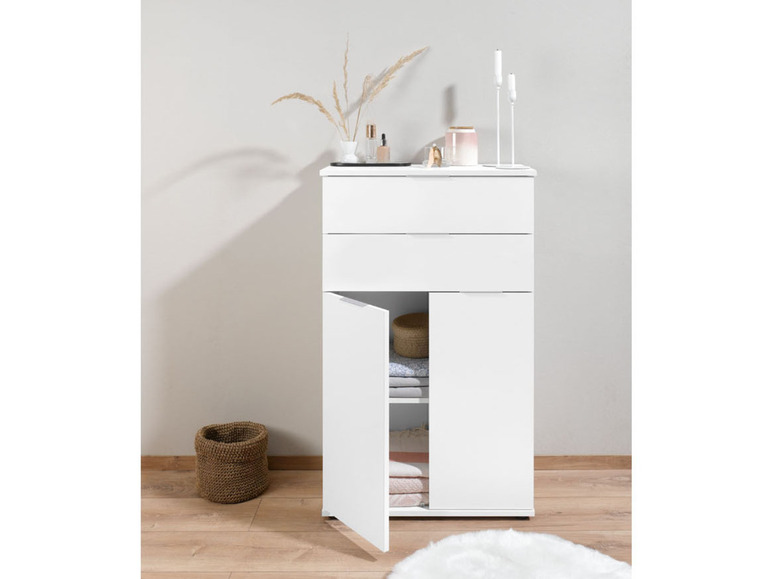 Aller en mode plein écran : LIVARNO home Meuble bas Liverpool, 57,6 x 94,8 x 32,9 cm, blanc - Image 2
