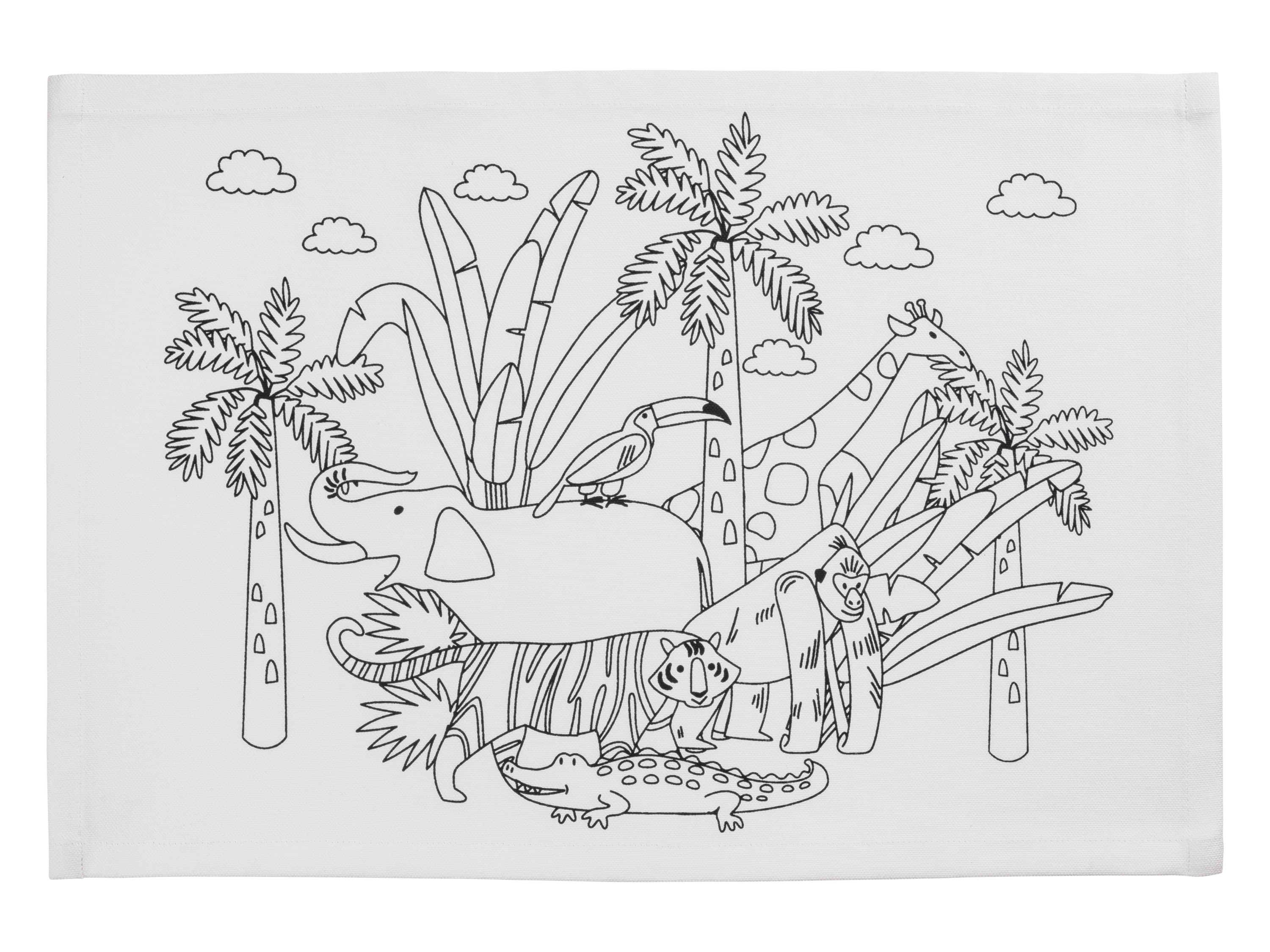crelando® Lot de 4 sets de table à colorier (jungle)