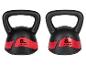 Deux kettlebells noires Crivit, de 6 kg et 8 kg.