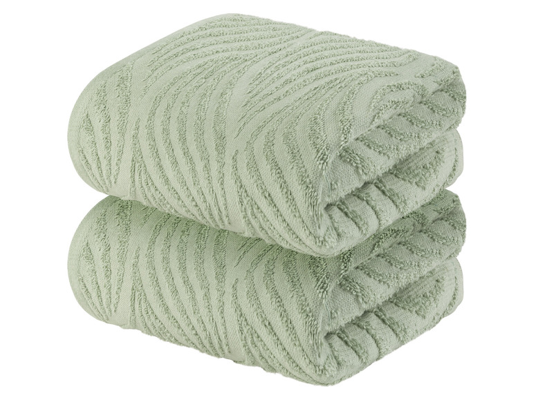 Aller en mode plein écran : LIVARNO home Lot de 2 serviettes de toilette en éponge, 50 x 100 cm - Image 4