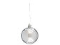 Boule de Noël ovale argentée avec ficelle