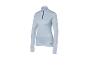Maillot de sport bleu clair à manches longues avec fermeture éclair courte.