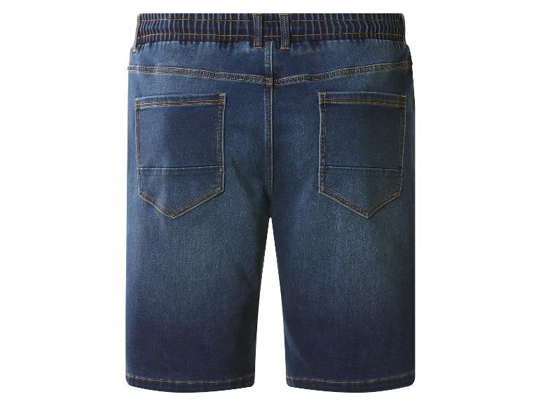 Short en jean bleu pour homme avec taille élastique, vue arrière
