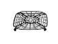 Grille de cuisson noire pour friteuse à air chaud, avec motif en spirale au centre.
