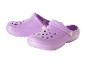 Deux paires de sabots lilas.