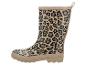 Bottes de pluie léopard beiges avec doublure en fausse fourrure.