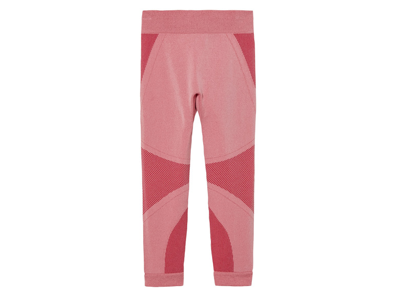 Leggings roses avec des détails en mesh pour le sport.