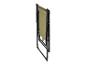 Chaise longue pliante beige avec structure noire.