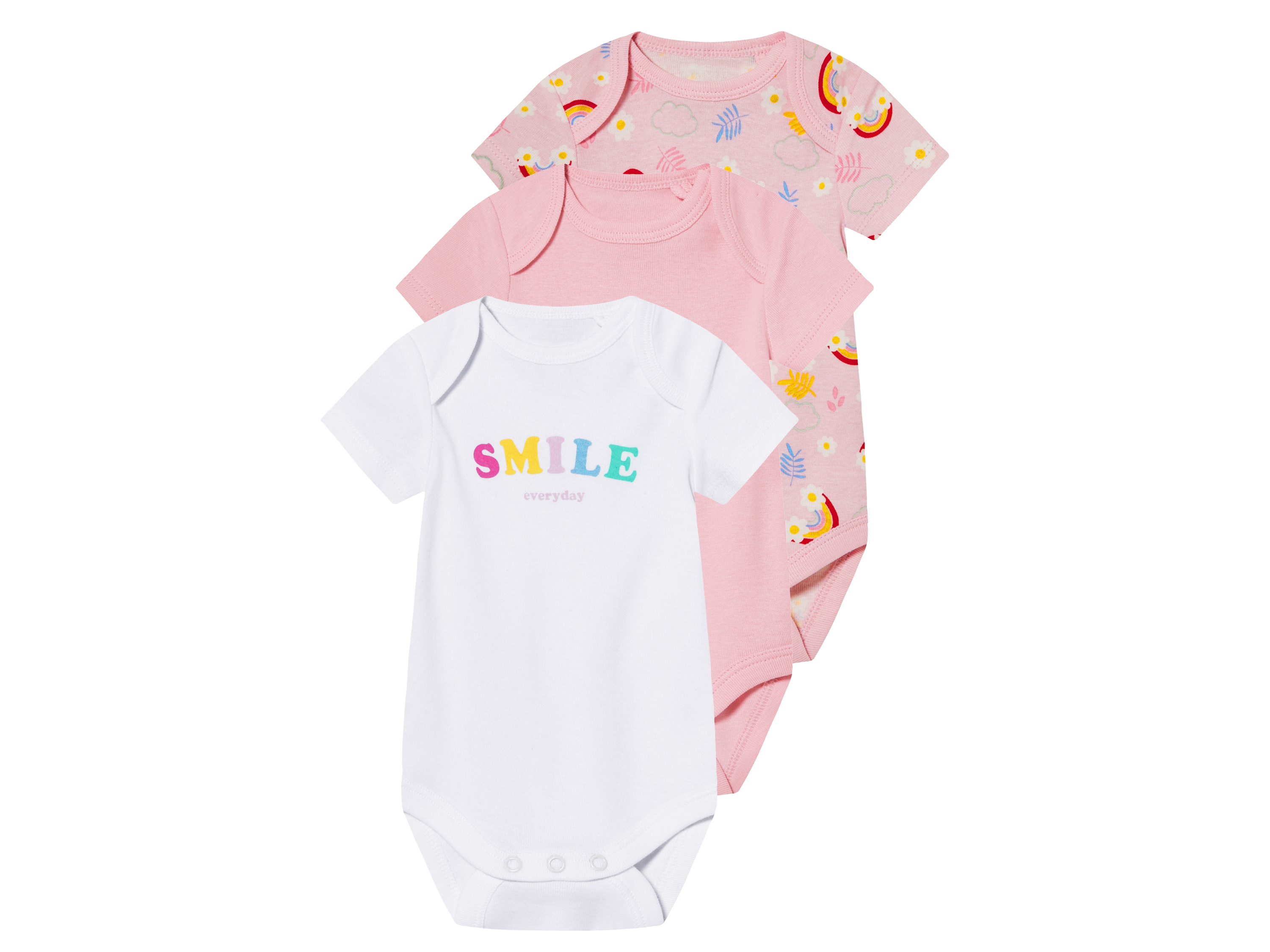 lupilu® Bodies bébé (rose/blanc, 0-2 mois)