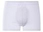 Boxers blancs en côtes, style simple et confortable.