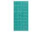 Serviette turquoise à carreaux.