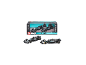 Ensemble de deux modèles de voitures de course F1 noires à l'échelle 1:43, avec boîte.