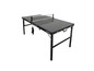 Une table de ping-pong pliable Joola noire avec un filet.