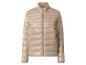 Doudoune matelassée beige clair pour femme avec fermeture éclair dorée