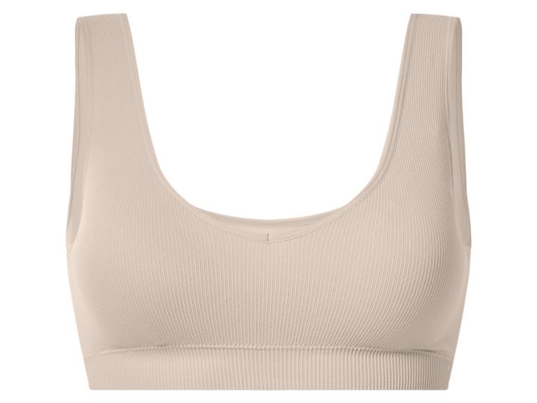 Soutien-gorge de sport côtelé beige