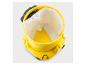 Vue de dessus d'un aspirateur eau et poussière jaune avec un sac filtrant blanc à l'intérieur.