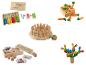 Jouets en bois pour enfants, comprenant un ensemble de comptage, un jeu de carottes, un jeu de chevilles, un jouet d'orthographe et un jeu d'équilibre de cactus.