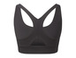 Un soutien-gorge de sport noir pour femme.