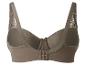 Soutien-gorge taupe pour femme avec détails en dentelle.