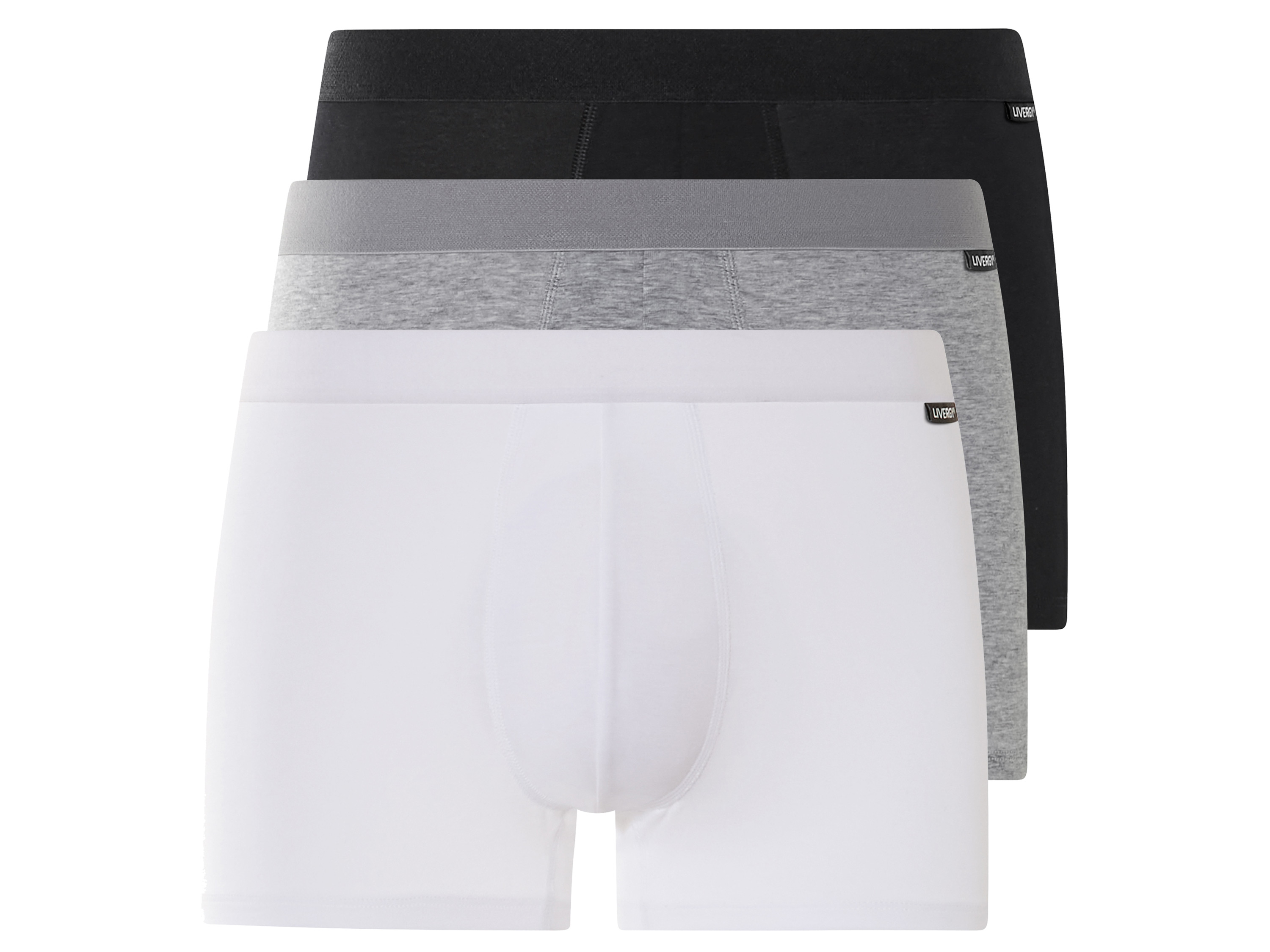 LIVERGY® Lot de 3 boxers homme (XXL, noir/gris/blanc)
