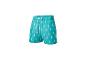 Shorts de bain turquoise à motif perroquet.