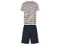 Pyjama homme : haut rayé et short uni.
