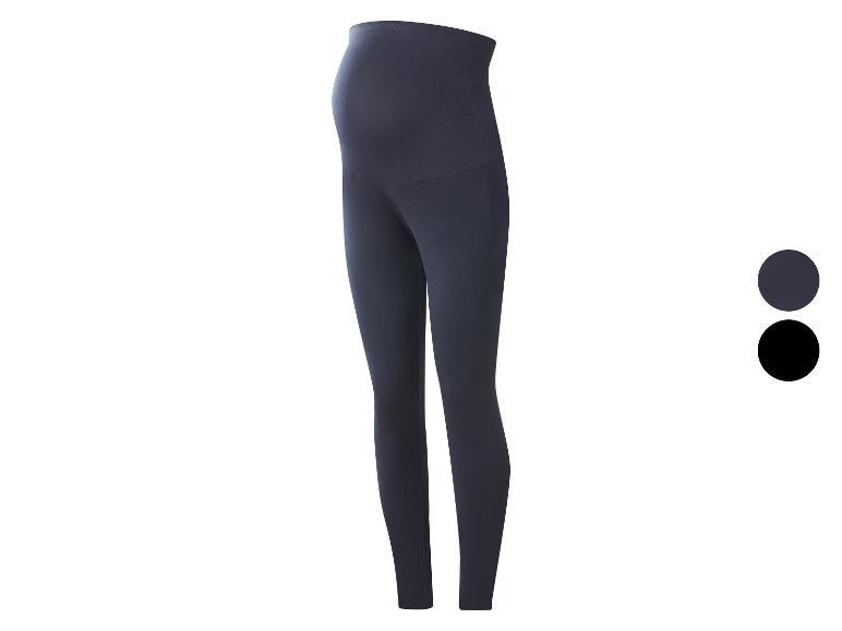 Legging de maternité bleu foncé, avec un bandeau sur le ventre, et une option noire.