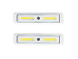 Deux lumières LED rectangulaires blanches avec interrupteur.