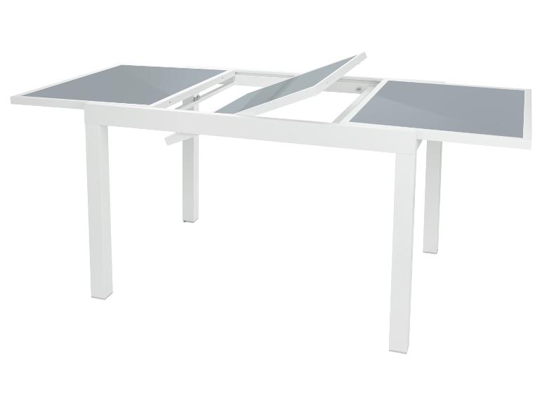 Table extensible blanche avec plateau gris