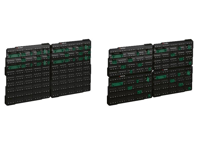 Panneaux perforés PARKSIDE avec crochets verts pour rangement d'atelier