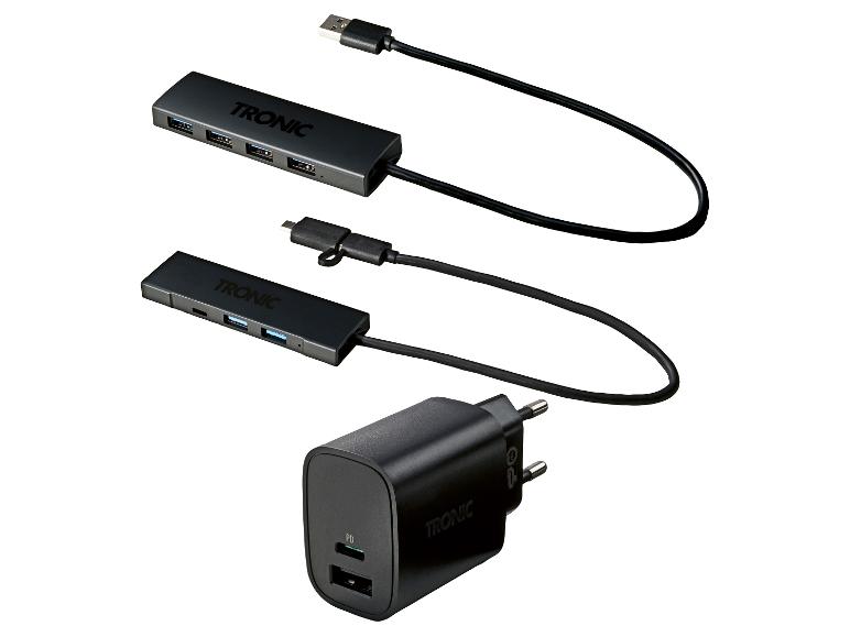 Hub USB et chargeur TRONIC, noir