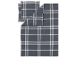 Parure de lit à carreaux gris avec deux taies d'oreiller