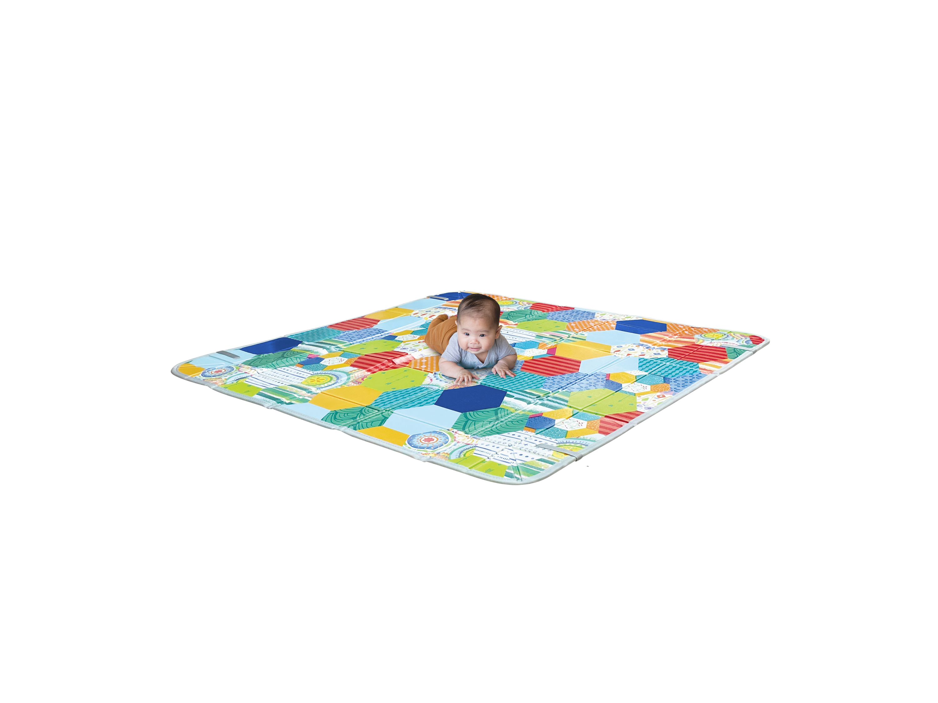 Infantino Tapis d’éveil Pliable en Mousse Souple Très grande taille Facilement Transportable Côtés Rabattables Antidérapant Tapis d’éveil Bébé et Jeunes Enfants Motifs - vue 5